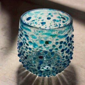 Confetti Styled Stemless Wine Galls l Blue, Green, and White (12 oz)